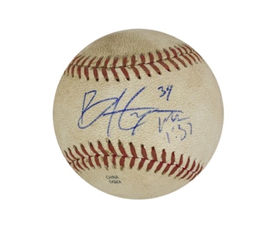 Bryce Harper Signed Game Used Baseball From 1st Professional Game (MLB AUTH)